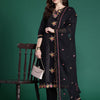 Dhiyona IE Floral Embroidered Pure Cotton Kurta with Trousers & Dupatta