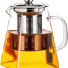 Jinelza Pyramid Shape Borosilicate Glass Tea Pot with Infuser 750ml