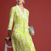 Dhiyona IE Women Floral Printed Pleated Pure Cotton Kurta with Trousers