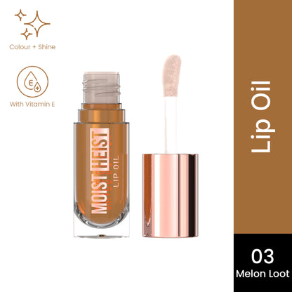 Swiss Beauty Moist Heist Lip Oil Colour-Changing With Vitamin E & Mint Oil - 3 Melon Loot