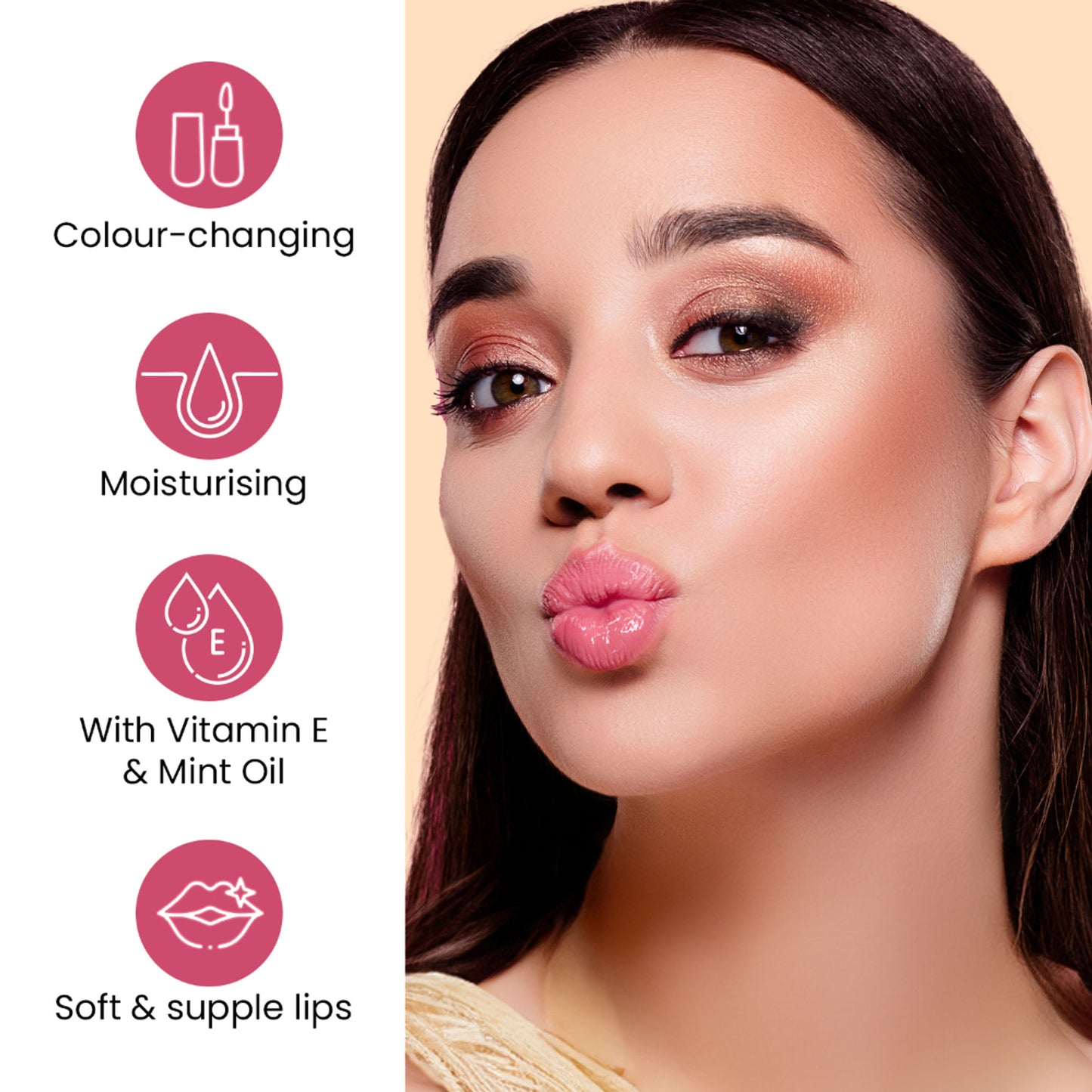 Swiss Beauty Moist Heist Lip Oil Colour-Changing With Vitamin E & Mint Oil - 3 Melon Loot