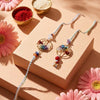 Dhiyona Set Of 2 Artificial Stones Bhaiya Bhabhi Rakhi With Roli Chawal Chandan Mishri