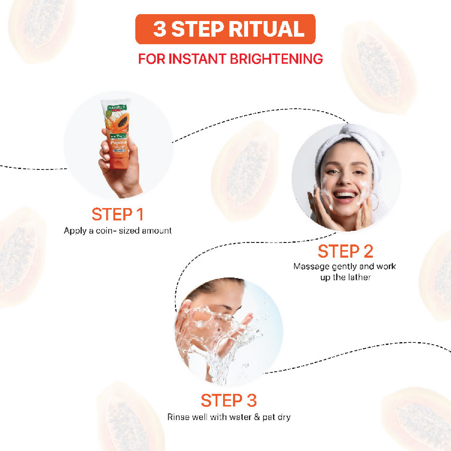 Nature's Essence Anti-Pigmentation Papaya Gel Face Wash in a tube, showing the product label and vibrant packaging.