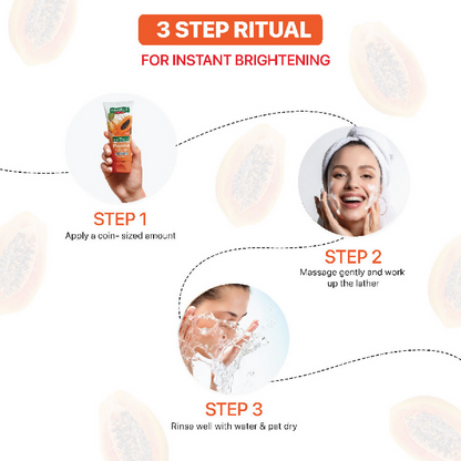 Nature's Essence Anti-Pigmentation Papaya Gel Face Wash in a tube, showing the product label and vibrant packaging.