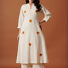 Dhiyona IE Floral Embroidered Thread Work Pure Cotton Kurta With Trousers
