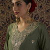 Dhiyona IE Embroidered V-Neck Tunic With Trousers