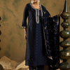 Dhiyona IE Floral Embroidered Straightf Kurta with Trousers & Dupatta