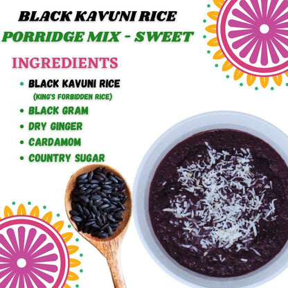 Ammi Samayal Black Kavuni Rice Porridge Mix with Country Sugar