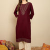 Dhiyona IE Floral Printed Round Neck Sequinned Straight Kurta