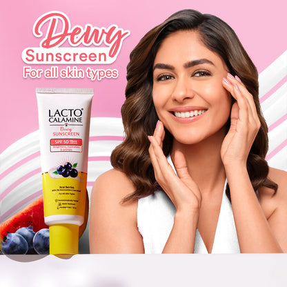 Lacto Calamine Dewy Glow Lightweight Sunscreen SPF 50 PFA +++ UVA & UVB Protection-Oily Skin