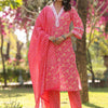 Dhiyona VA Women'sFloral Printed Regular Straight Kurta with trousers & with Dupatta