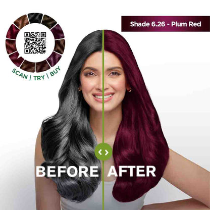 Garnier Hair Colouring Creme, Long-lasting, Smoothness, Shine, Color Naturals, Shade: 6.26 Plum Red