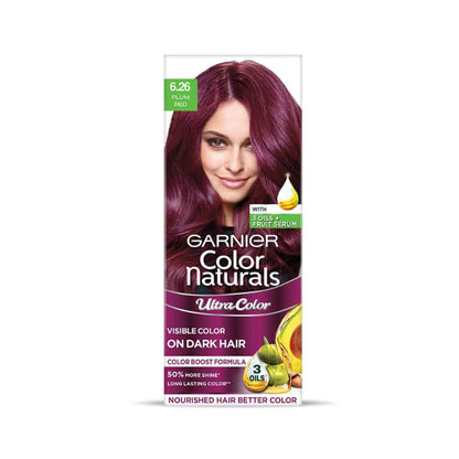 Garnier Hair Colouring Creme, Long-lasting, Smoothness, Shine, Color Naturals, Shade: 6.26 Plum Red