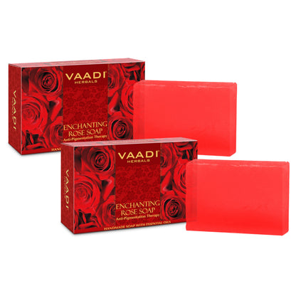 Vaadi Herbals Anti Pigmentation Therapy Enchanting Rose Soap-Pack of 2