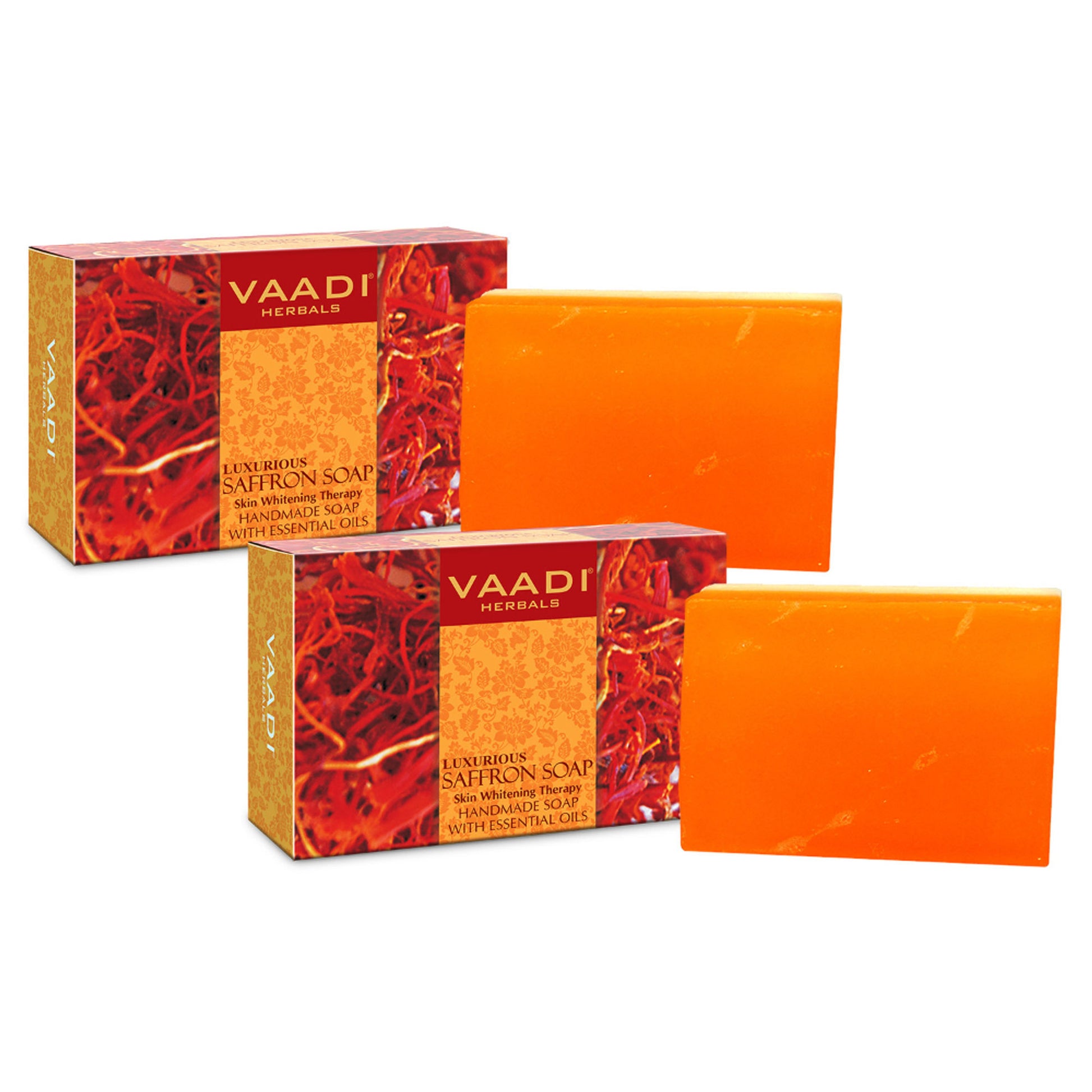 Vaadi Herbals Luxurious Saffron Soap - Skin Whitening Therapy - Pack of 2