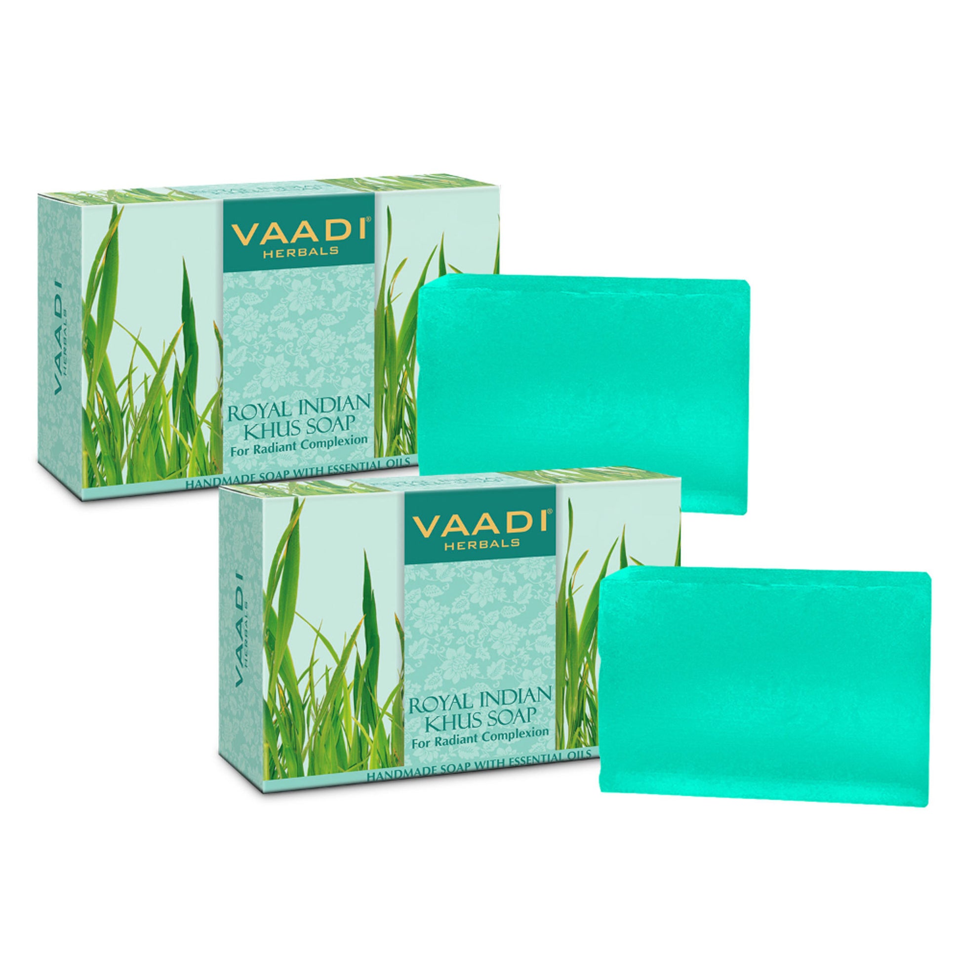 Vaadi Herbals Royal Indian Khus Soap for Radiant Complexion - Pack of 2