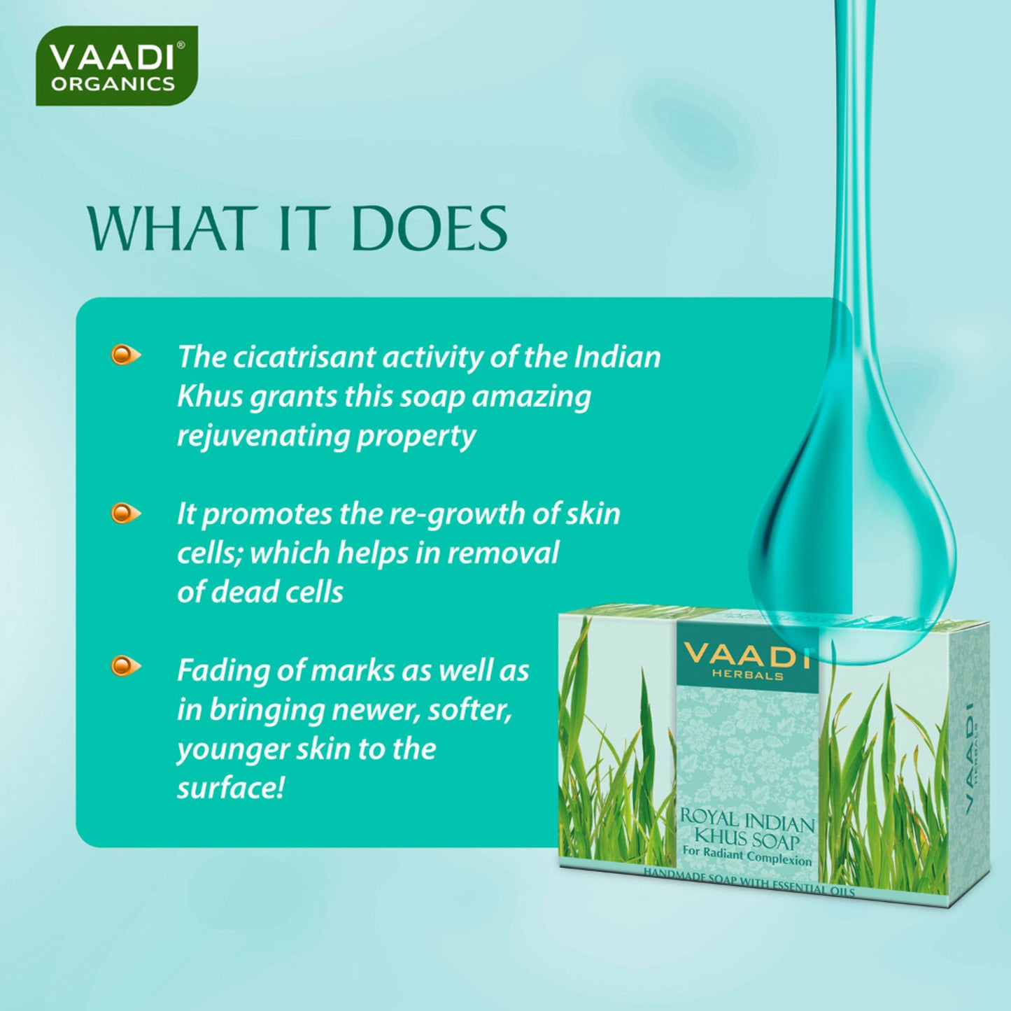 Vaadi Herbals Royal Indian Khus Soap for Radiant Complexion - Pack of 2