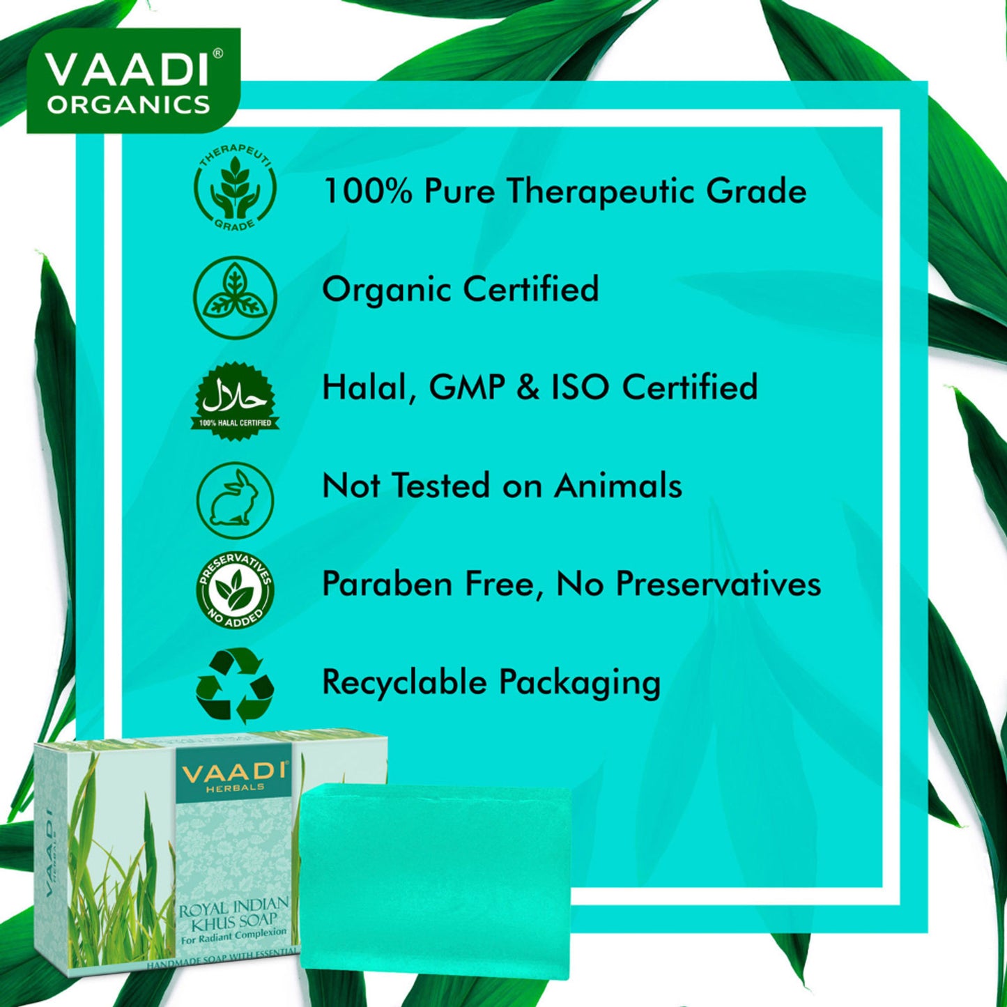 Vaadi Herbals Royal Indian Khus Soap for Radiant Complexion - Pack of 2