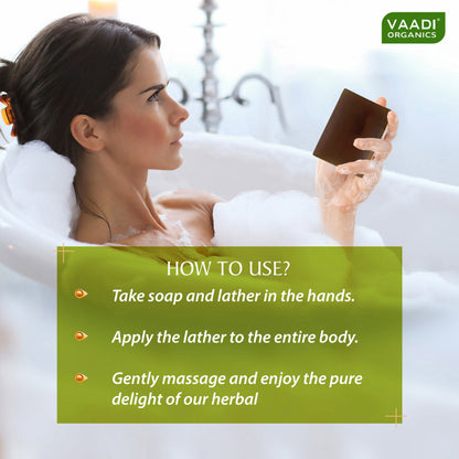 Vaadi Herbals Enticing Lemongrass Scrub Soap With Charcoal - Pack of 2
