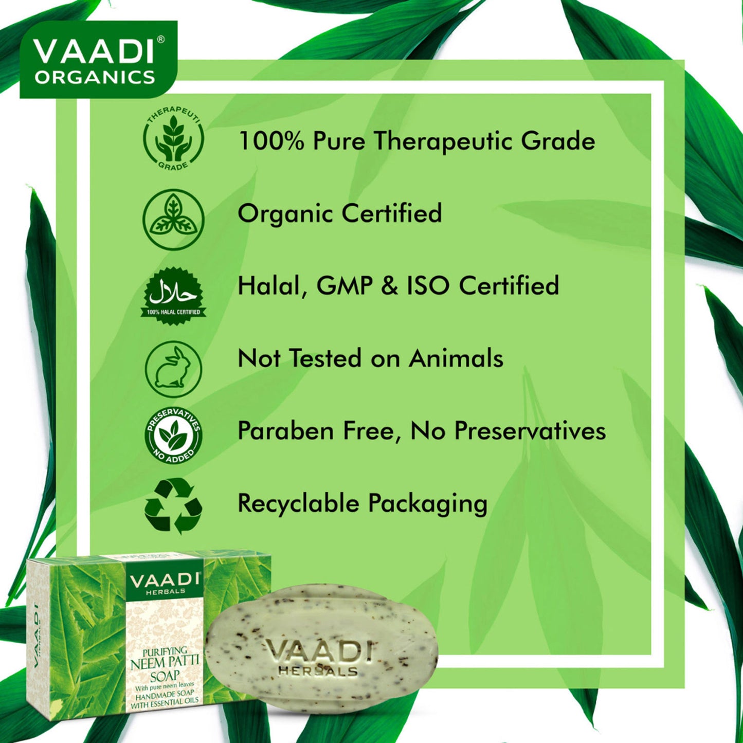 Vaadi Herbals Enticing Lemongrass Scrub Soap With Charcoal - Pack of 2