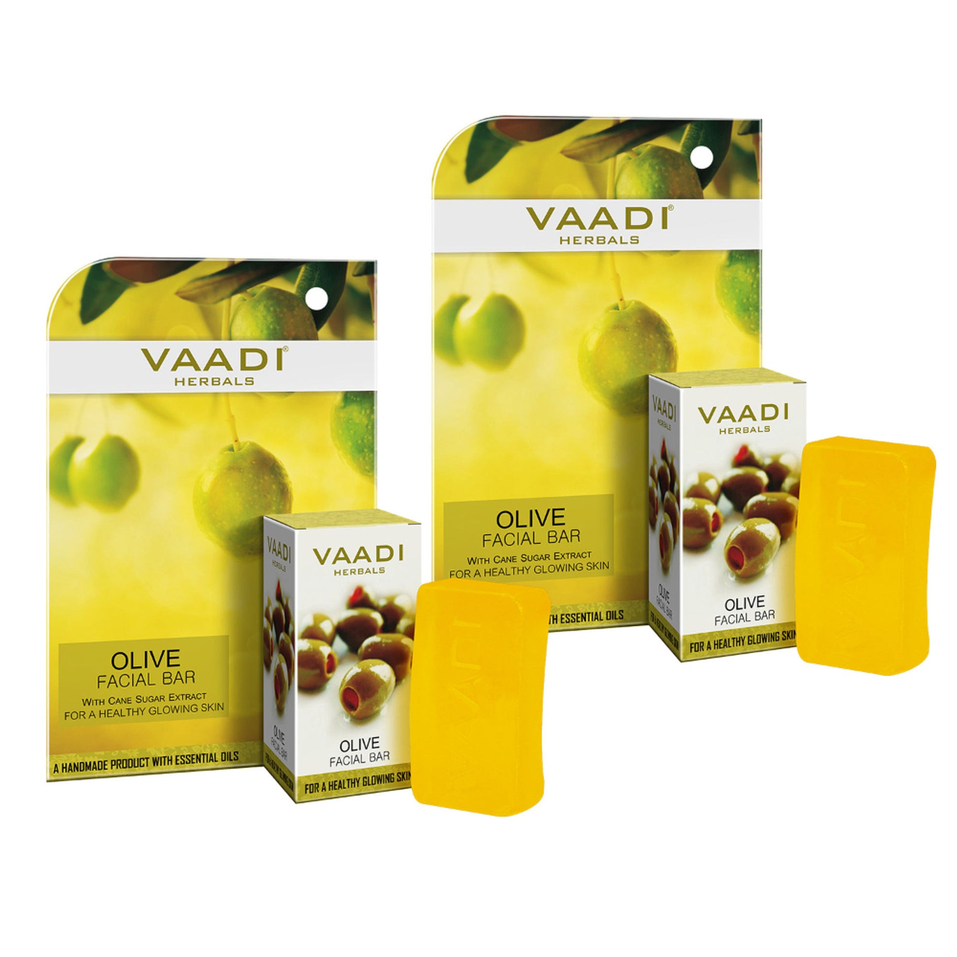 Vaadi Herbals Olive Facial Bar With Cane Sugar Extract - Pack of 2