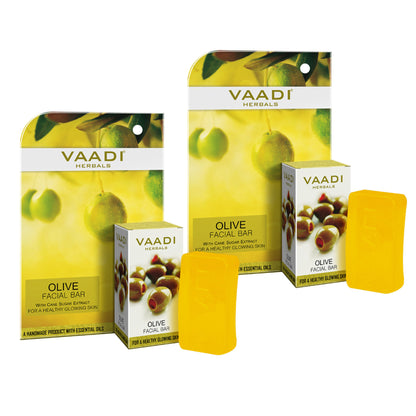 Vaadi Herbals Olive Facial Bar With Cane Sugar Extract - Pack of 2