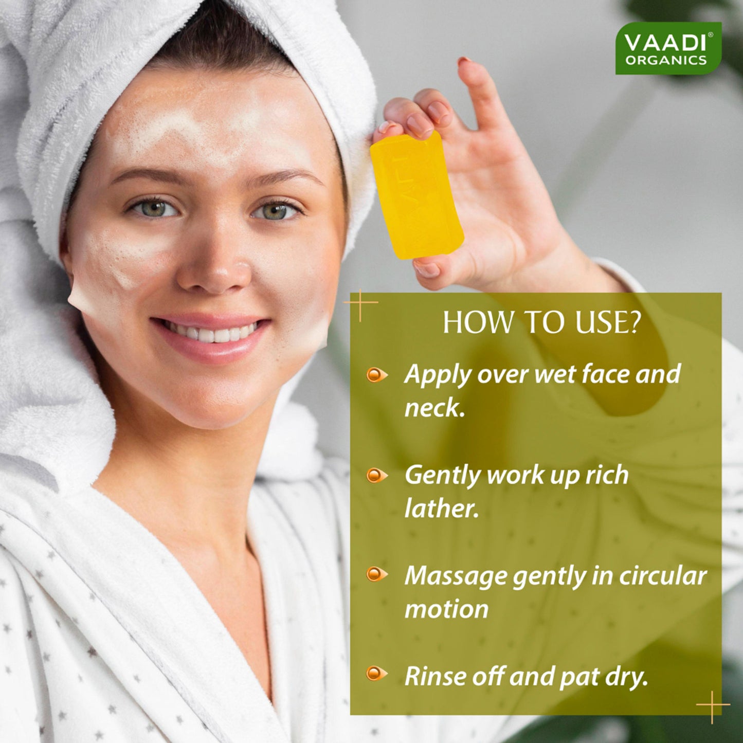 Vaadi Herbals Olive Facial Bar With Cane Sugar Extract - Pack of 2