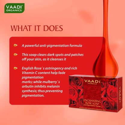 Vaadi Herbals Enchanting Rose Soap - Pack of 3