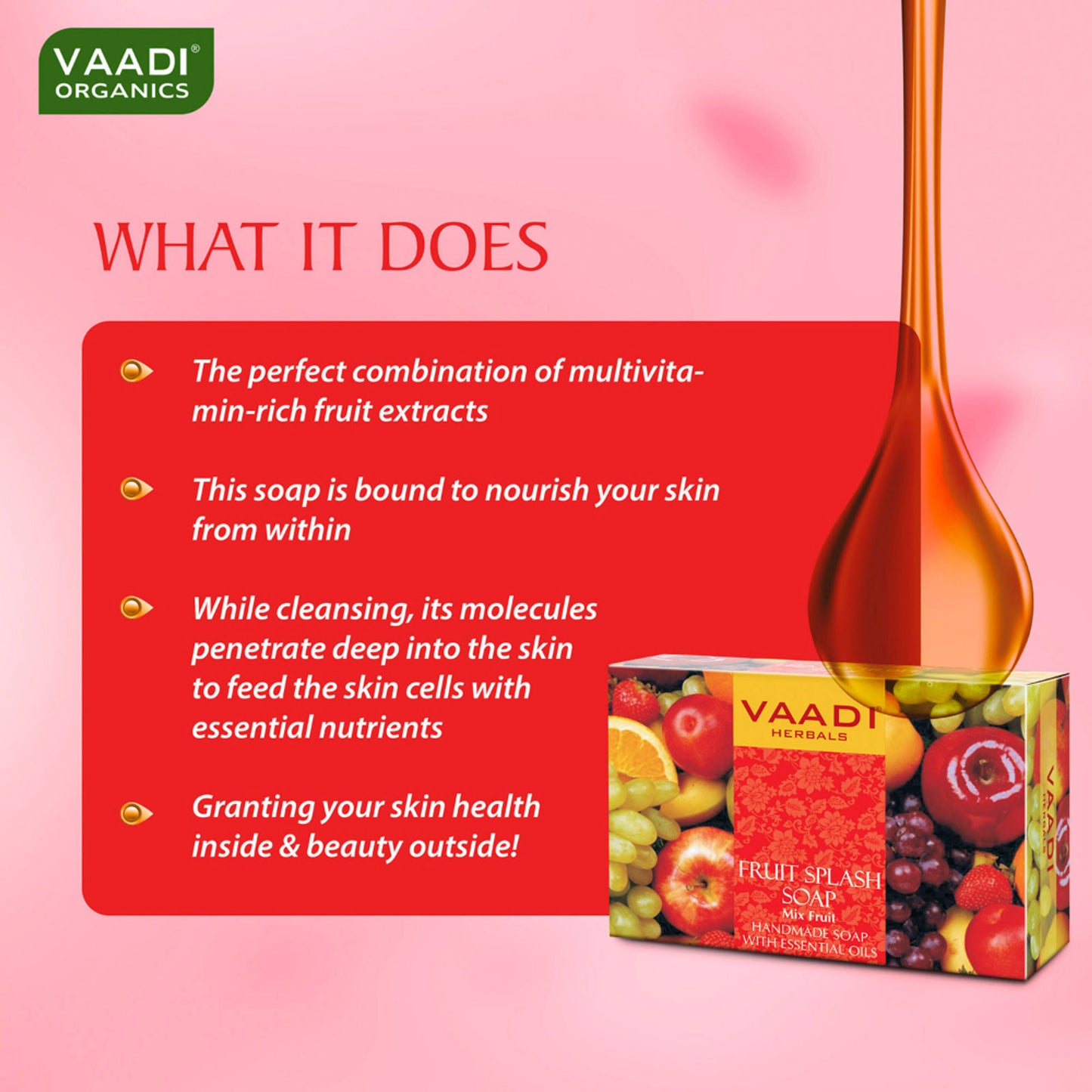 Vaadi Herbals Fruit Splash Soap Mix Fruit Handmade Soap - Pack of 3