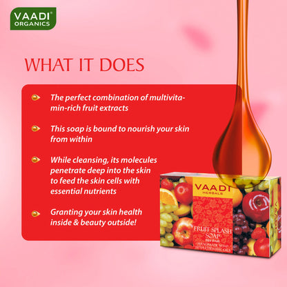 Vaadi Herbals Fruit Splash Soap Mix Fruit Handmade Soap - Pack of 3
