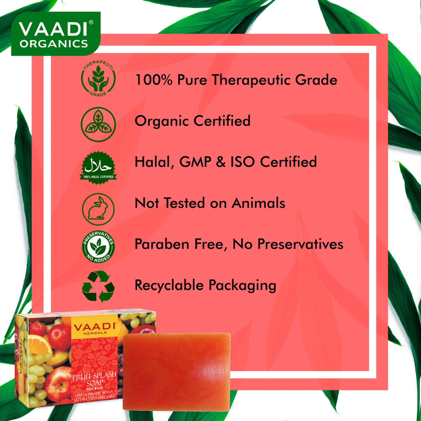 Vaadi Herbals Fruit Splash Soap Mix Fruit Handmade Soap - Pack of 3