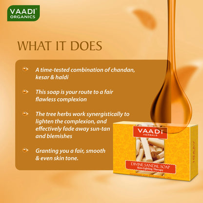 Vaadi Herbals Divine Sandal Soap Skin Lighting Therapry - Pack of 3