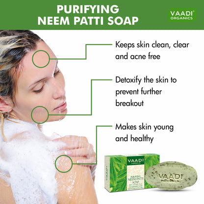Vaadi Herbals Neem Patti Soap - Contains Pure Neem Leave - Pack of 3