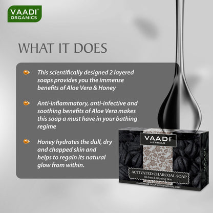 Vaadi Herbals Activated Charcoal Soap - Pack of 3