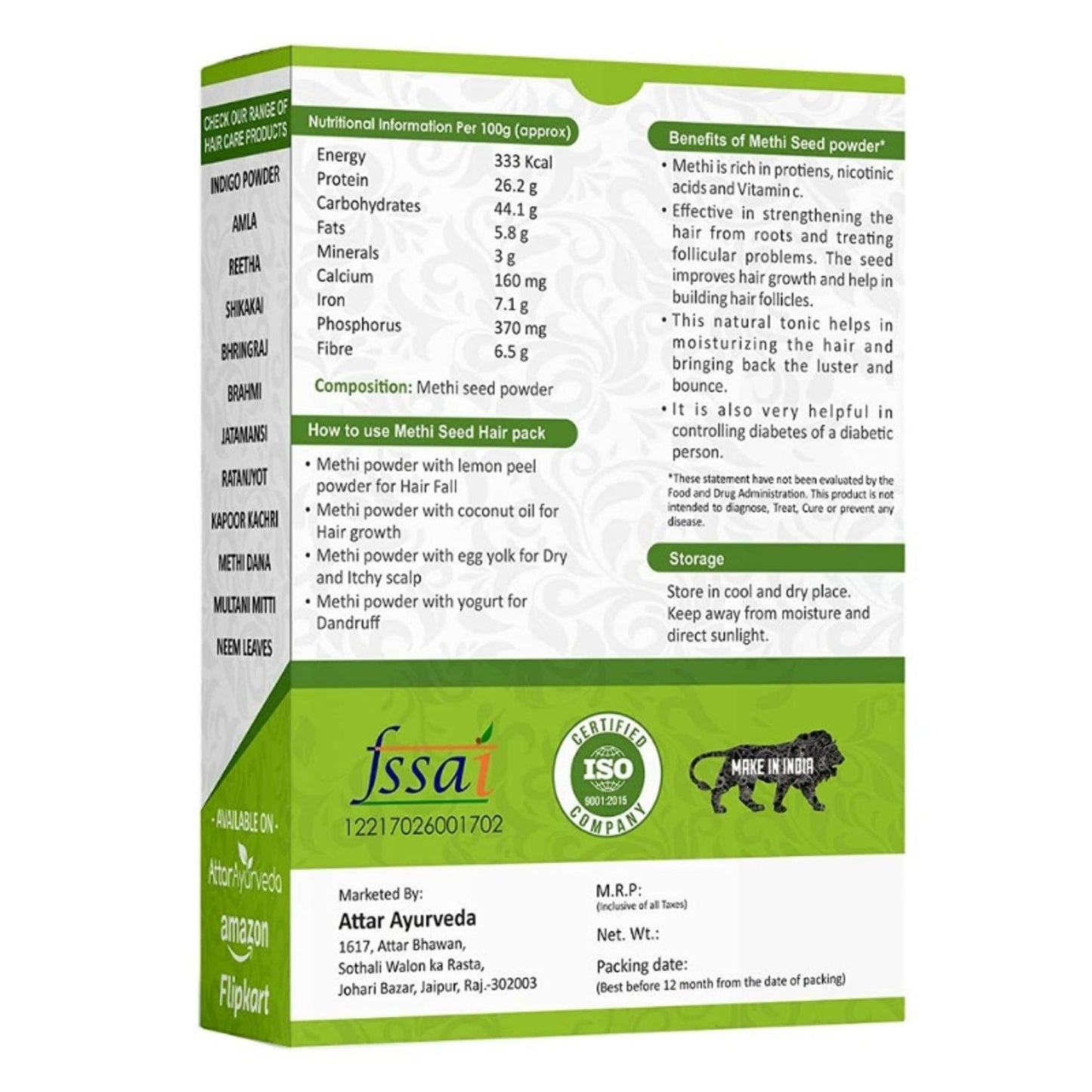 Attar Ayurveda Methi Powder