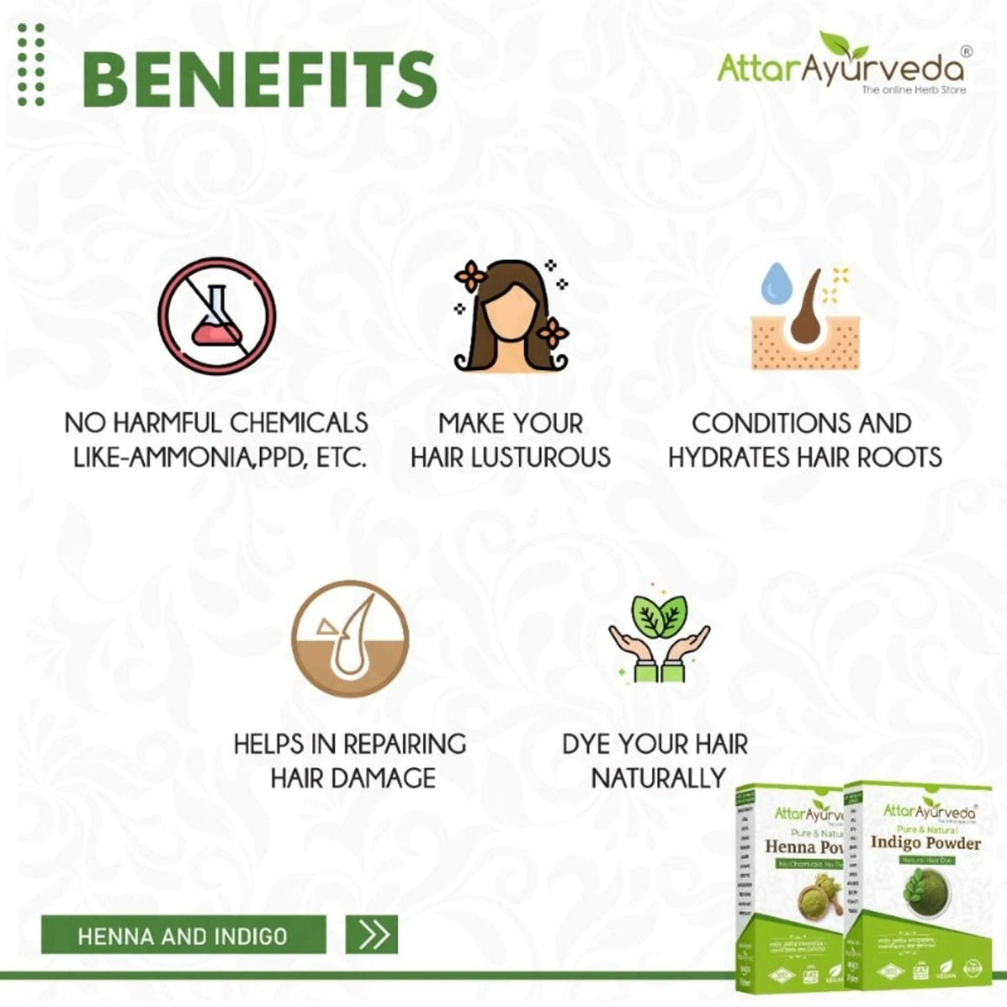 Attar Ayurveda Indigo & Henna Powder Combo
