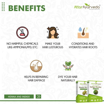 Attar Ayurveda Indigo & Henna Powder Combo