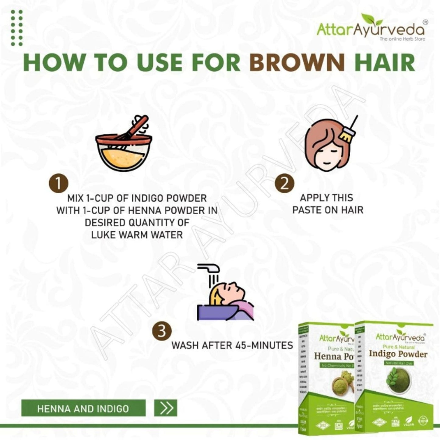 Attar Ayurveda Indigo & Henna Powder Combo