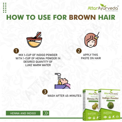 Attar Ayurveda Indigo & Henna Powder Combo