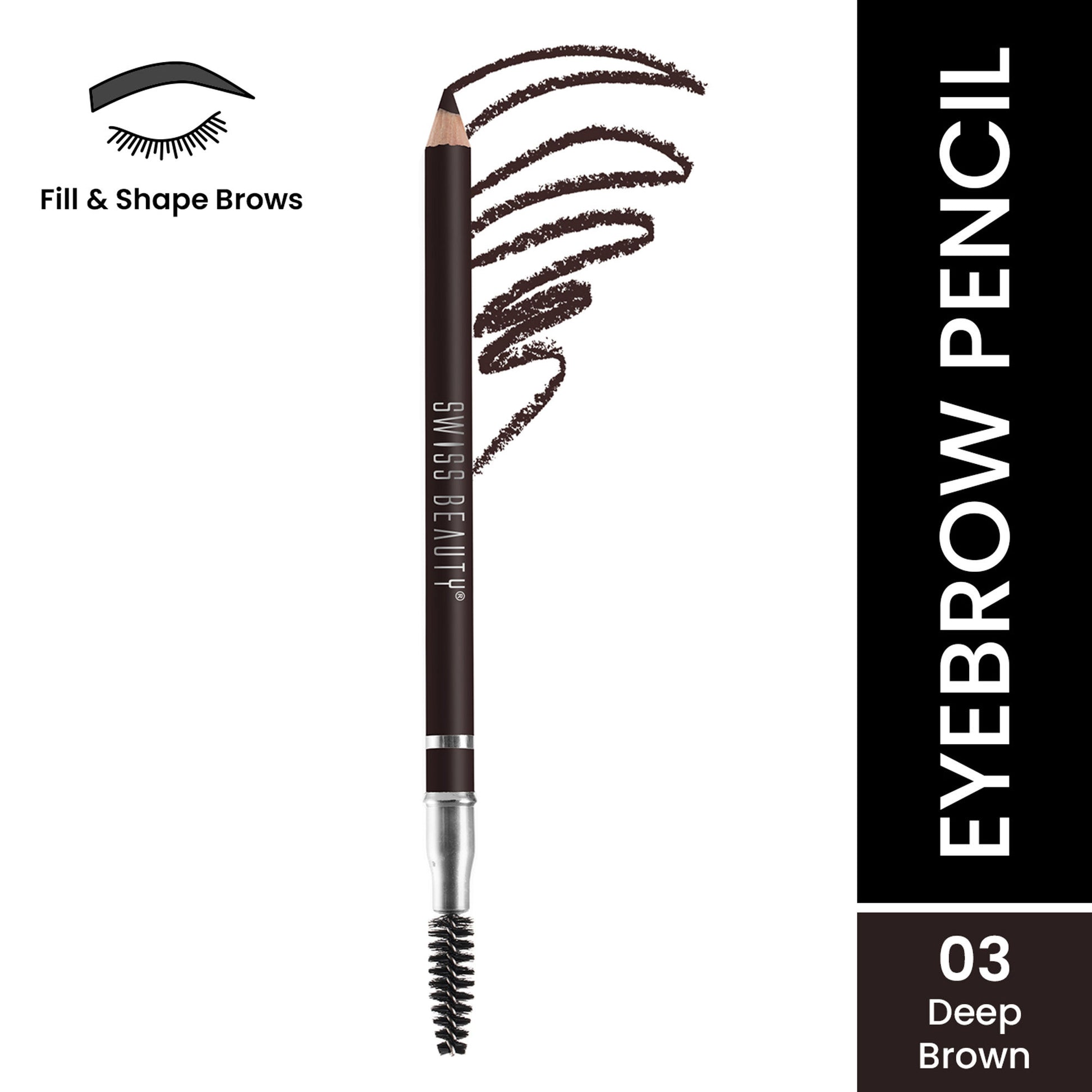 Swiss Beauty Brow Definer Pencil - 03 Deep Brown