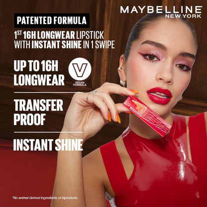 Maybelline New York Super Stay Vinyl Ink Liquid Lipstick, Instant Shine Lasts Up To 16H - Sweet N Sour Sauce