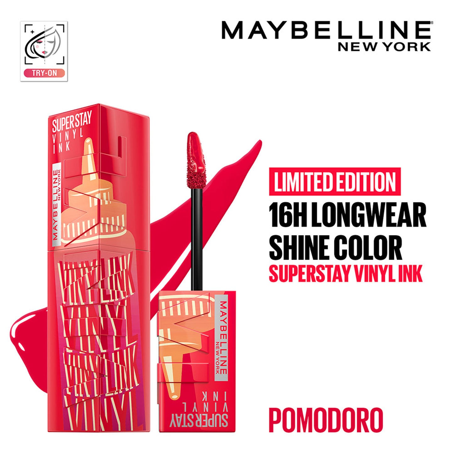 Maybelline New York Super Stay Vinyl Ink Liquid Lipstick, Instant Shine Lasts Up To 16H - Pomodoro Sauce