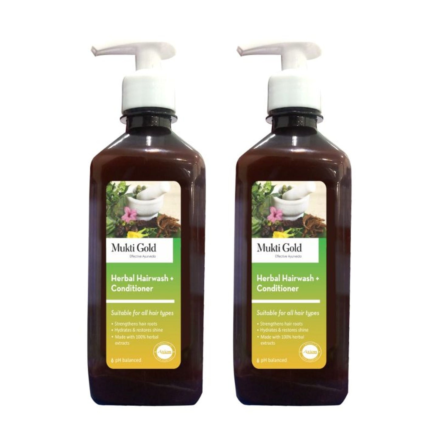 Mukti Gold Herbal Hairwash Shampoo With Conditioner - Pack Of 2