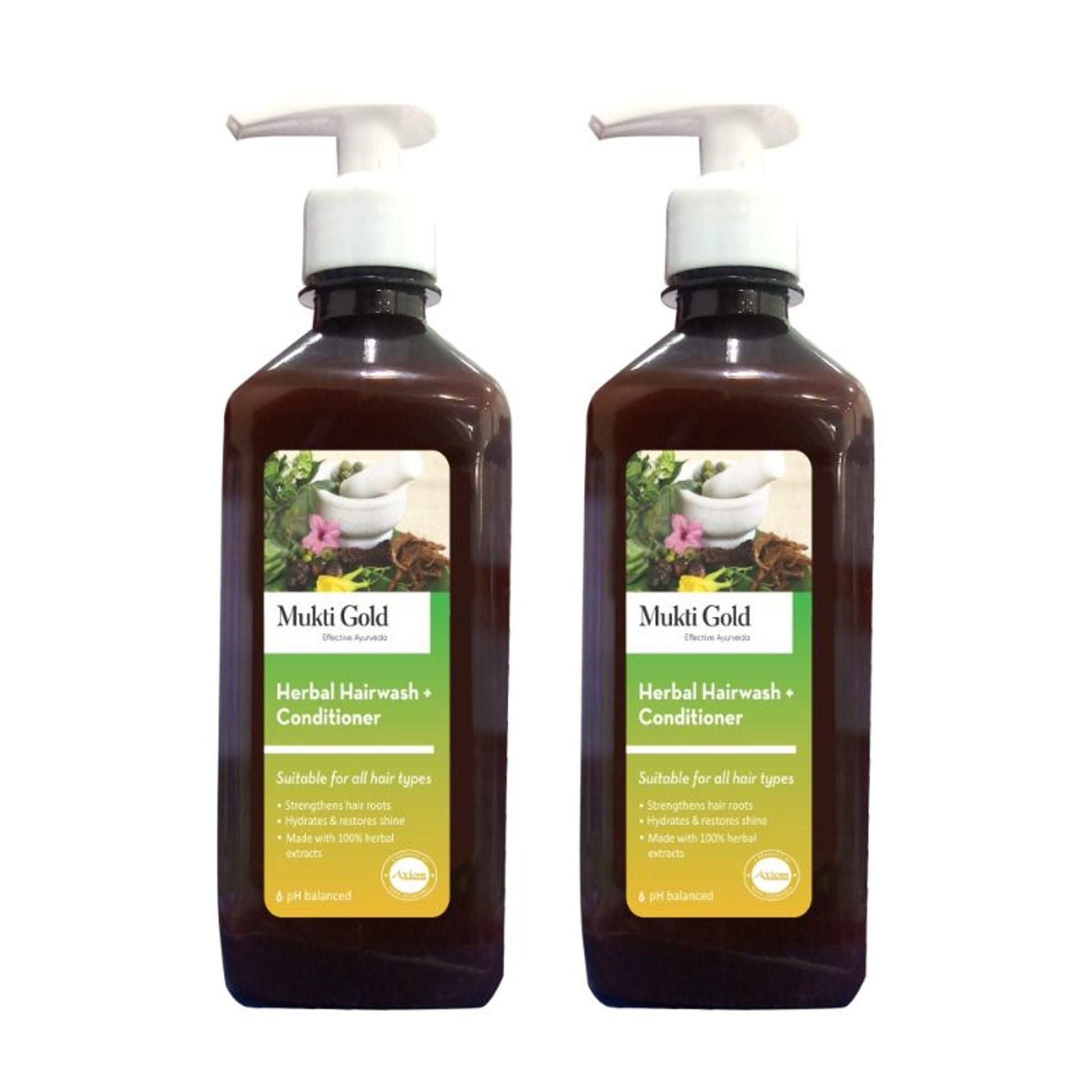 Mukti Gold Herbal Hairwash Shampoo With Conditioner - Pack Of 2