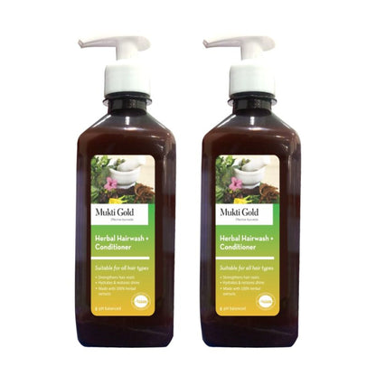 Mukti Gold Herbal Hairwash Shampoo With Conditioner - Pack Of 2