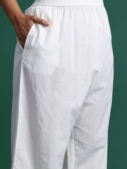 Indyancart IE Ethnic Motifs Embroidered Kurta with Trousers & Dupatta