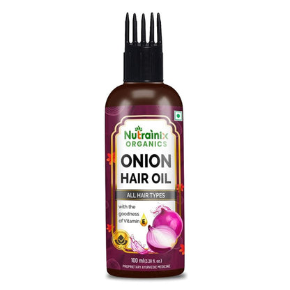 Nutrainix Organics Onion Hair Oil Nourishes Your Scalp- Stronger And Thicker Hair Growth