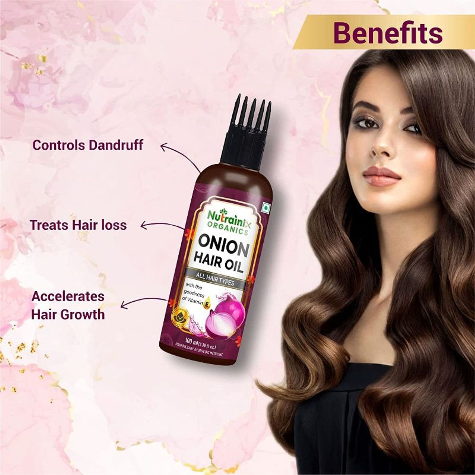 Nutrainix Organics Onion Hair Oil Nourishes Your Scalp- Stronger And Thicker Hair Growth