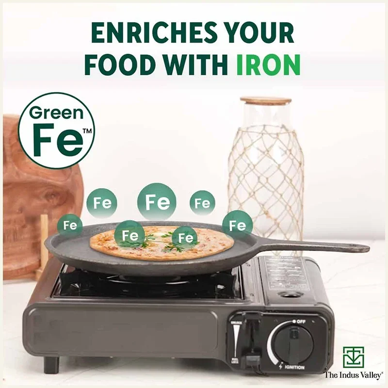 The Indus Valley CASTrong Cast Iron Cookware Set: Tawa+ Kadai (Wok model), Kitchen Set for Home, Pre-seasoned, 100% Pure, Toxin-free, Tadka Pan