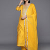 Dhiyona VA Women's Ethnic Motifs Embroidered Chanderi Silk Kurta with Trousers & With Dupatta